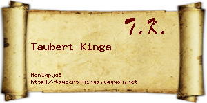 Taubert Kinga névjegykártya